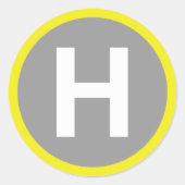 Hubschrauber-Landeplatz Zeichen Runder Aufkleber (Vorderseite)