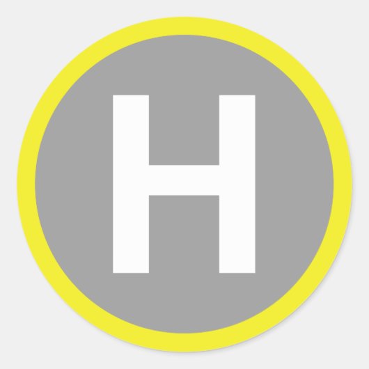 Hubschrauber-Landeplatz Zeichen Runder Aufkleber (Vorderseite)