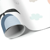 Hubschrauber mit Wolken und Wolken Geschenkpapier (Rolleneckpunkt)
