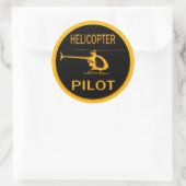 Hubschrauber-Pilot Runder Aufkleber (Tasche)