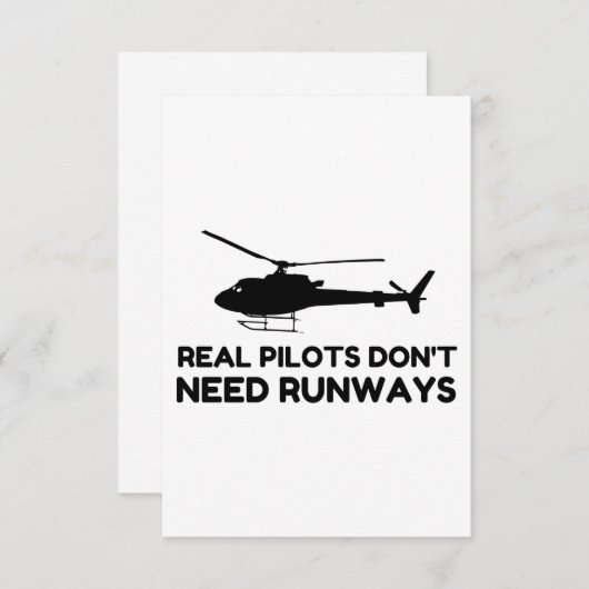 Hubschrauber PILOT-RUNWEGE Dankeskarte (Vorne/Hinten)
