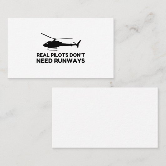 Hubschrauber PILOT-RUNWEGE Visitenkarte (Vorne/Hinten)