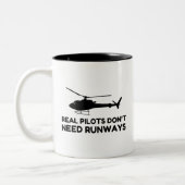 Hubschrauber PILOT-RUNWEGE Zweifarbige Tasse (Links)