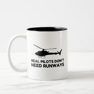 Hubschrauber PILOT-RUNWEGE Zweifarbige Tasse