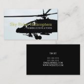 Hubschrauber Pilot Schulungen Touren Flugschule Visitenkarte (Vorne/Hinten)