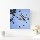 Hubschrauber Quadratische Wanduhr (Zuhause)