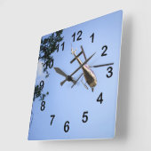 Hubschrauber Quadratische Wanduhr (Winkel)