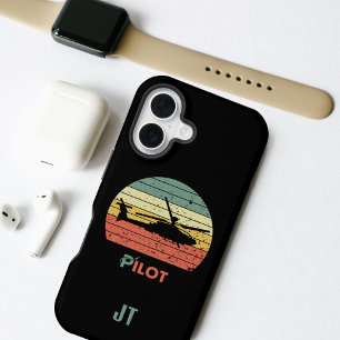 Hubschrauber Retro Sonnenuntergang Stylisch Lustig iPhone 16 Hülle