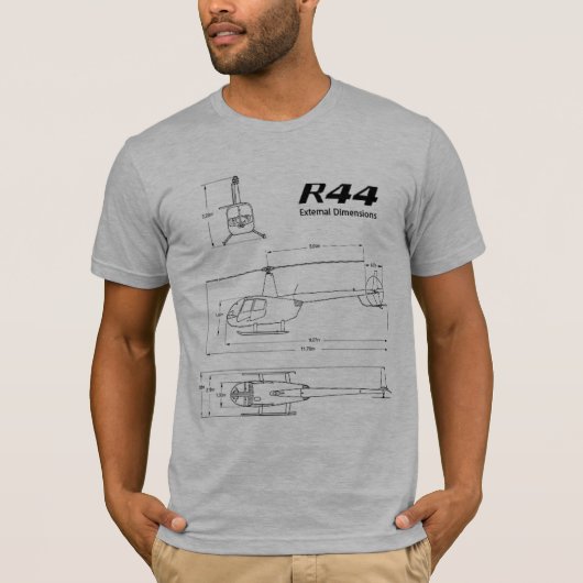 Hubschrauber Robinsons R44 Bluprint T-Shirt (Vorderseite)