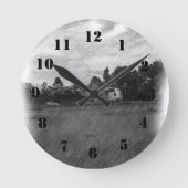 Hubschrauber Runde Wanduhr (Vorderseite)