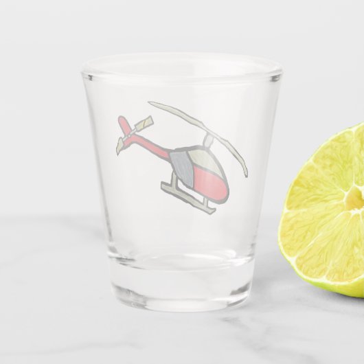 Hubschrauber Schnapsglas (Rückseite)