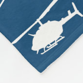 Hubschrauber-Silhouette-//-Marine-Blau // Fleecedecke (Ecke)