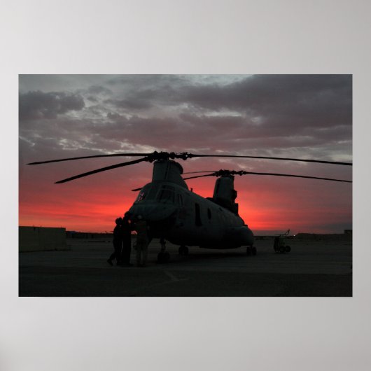 Hubschrauber Sunrise Poster (Vorne)