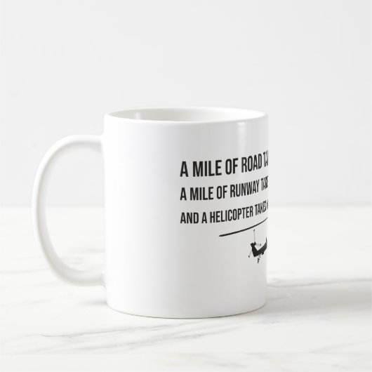 Hubschrauber-Tasse mit Zitat Kaffeetasse (Links)