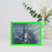 Hubschrauber über Wasser Postkarte (Stehend Vorderseite)