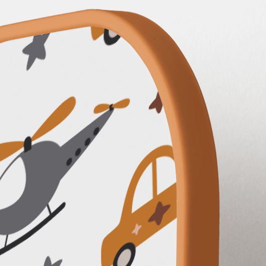 Hubschrauber und Autos Kinderspielzeugmuster und N Pickleball Schläger (Linke Seite)