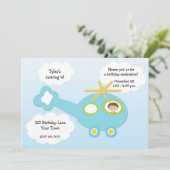 Hubschrauber zum Geburtstag Einladung (Stehend Vorderseite)