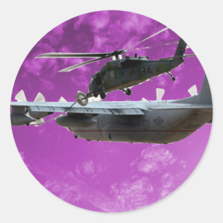 Hubschrauberabgase aus C-130 Runder Aufkleber