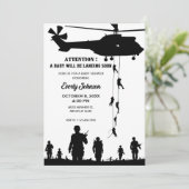 Hubschrauberarsoldat Babydusche Einladung (Stehend Vorderseite)