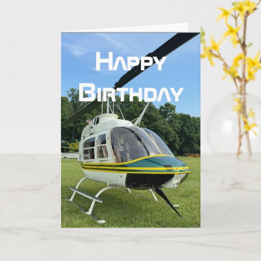 Hubschrauberflugzeug, Coole Luftfahrt - Geburtstag Karte (Gelbe Blume)
