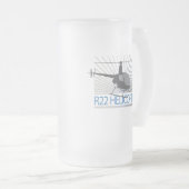 Hubschrauberflugzeug Mattglas Bierglas (VorderseiteRechts)