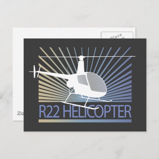 Hubschrauberflugzeug Postkarte (Vorne/Hinten)