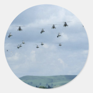 Hubschrauberflypast Runder Aufkleber
