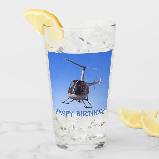 Hubschrauberglas Personalisierter Chopper Brille Glas (Vorderseite Ice)
