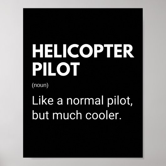 Hubschrauberpilot Funny Sprichwort Poster (Vorne)