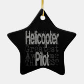 Hubschrauberpilot Keramik Ornament (Hinten)