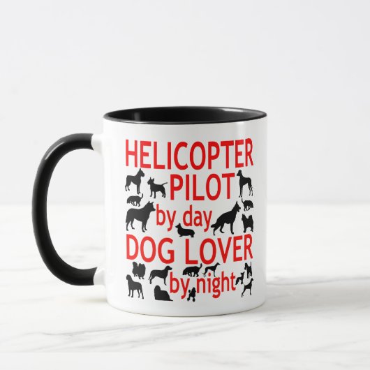 Hubschrauberpilot Lieben Hunde Tasse (Links)