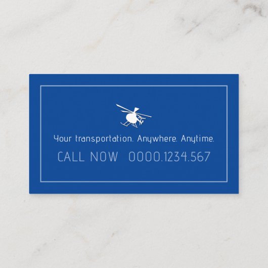 Hubschrauberpilot | Lufttaxi Visitenkarte (Rückseite)