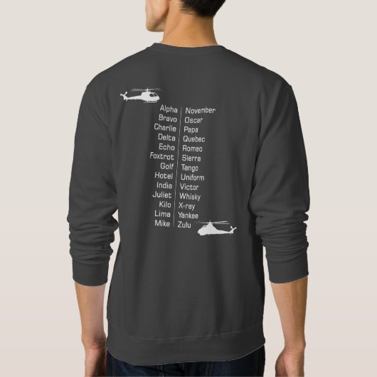 Hubschrauberpilot Phonetic Alphabet Aviation Desig Sweatshirt (Rückseite)