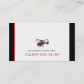 Hubschrauberpilot | Transport Visitenkarte (Rückseite)