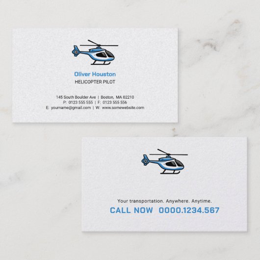 Hubschrauberpilot | Transport Visitenkarte (Vorne/Hinten)