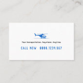 Hubschrauberpilot | Transport Visitenkarte (Rückseite)
