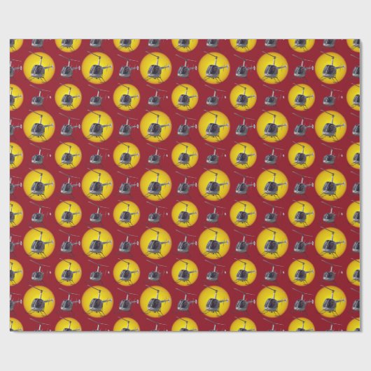 Hubschrauberumschlag Papier Chopper Weihnachtspapi Geschenkpapier (Flach)