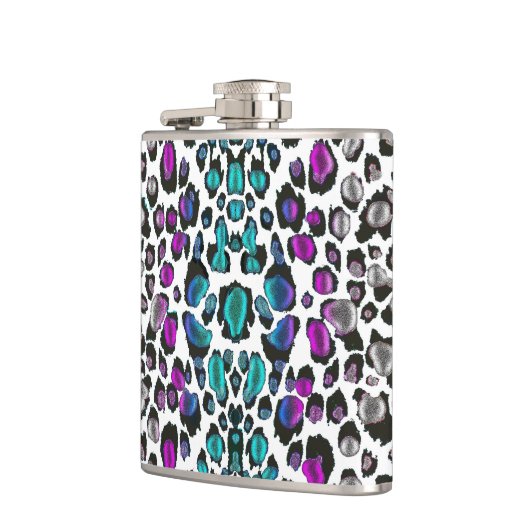 Hübschste violette aquamarine Leopard-überhaupt Flachmann (Links)