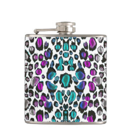 Hübschste violette aquamarine Leopard-überhaupt Flachmann