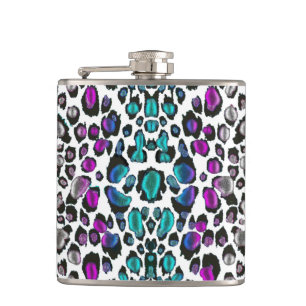 Hübschste violette aquamarine Leopard-überhaupt Flachmann