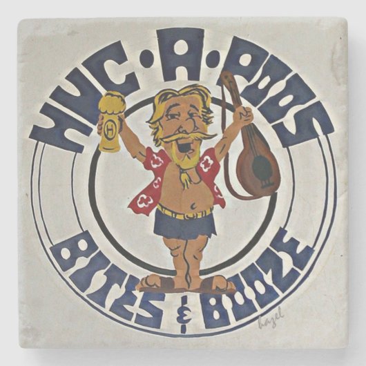 Huc-A-Poos Tybee Marmorsteinküstenmotorschiff Steinuntersetzer (Vorderseite)