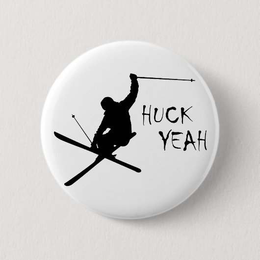 Huck ja (Skifahren) Button (Vorderseite)