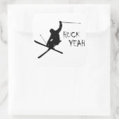 Huck Yeah (Ski) Quadratischer Aufkleber (Tasche)