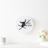 Huck Yeah (Ski) Runde Wanduhr (Zuhause)