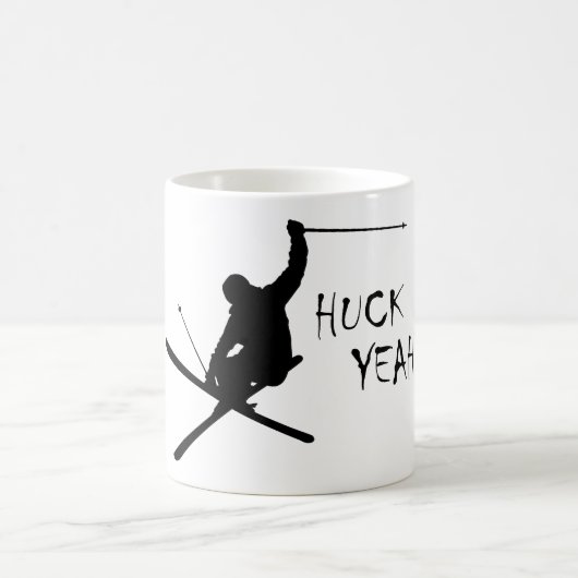 Huck Yeah (Skifahren) Kaffeetasse (Mittel)