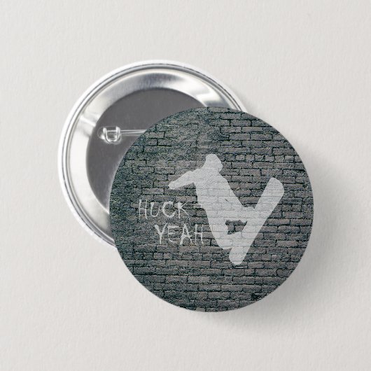 Huck Yeah (Snowboarden) Button (Vorne & Hinten)