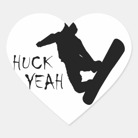 Huck Yeah (Snowboarden) Herz-Aufkleber (Vorderseite)