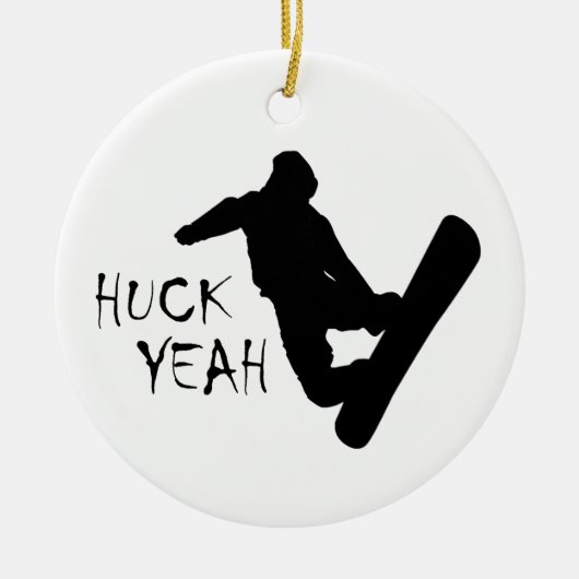 Huck Yeah (Snowboarden) Keramikornament (Vorne)