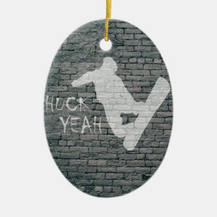 Huck Yeah (Snowboarden) Keramikornament