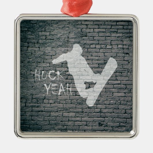 Huck Yeah (Snowboarden) Ornament Aus Metall (Vorne)
